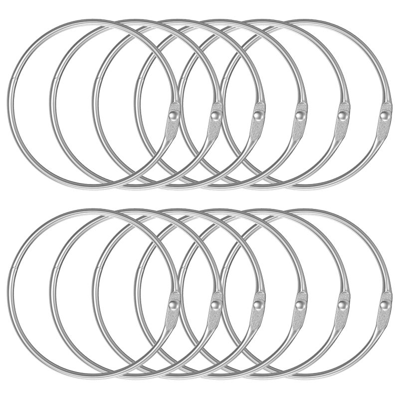 Pawfly Loose Leaf Binder Rings 2 Inch Smooth Steel Book Rings for Index Cards Flash Cards Receipts Memos Photos and Files Heavy Duty Organizers Loops for Office School and Home Use, 12 Pack - Image 1